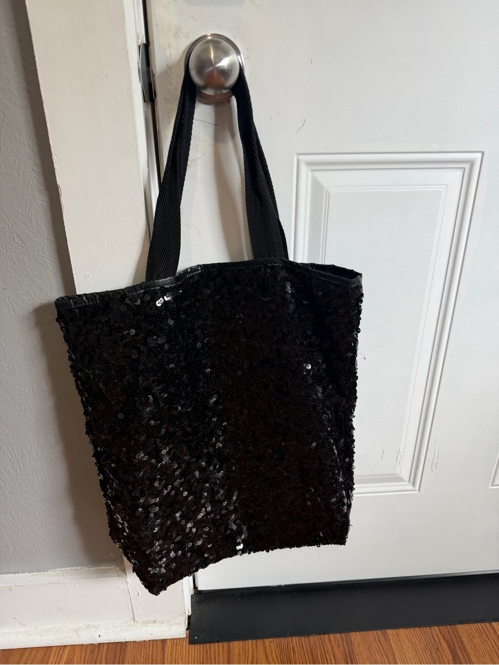 Victoria's Secret Black Sequin Tote Bag